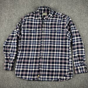 Jachs Shirt Mens XL Button Up Long Sleeve Plaid Flannel Casual Heavyweight Blue